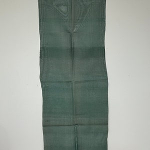 Vintage Japanese Green Hemp Kaya Textile From Old Mosquito Net, Fabric-2721