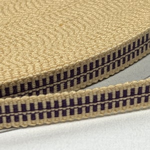 Up To 50% OFF SALE.... Japanese Sanada-Himo Purple & Beige Flat Cord 12mm Wide, Sold By Meter / Yard,Sanada-216