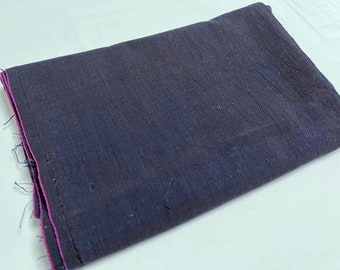 Dark Indigo Cotton Futon Cover Large Fragment Textile 2 Panels Hand Sewn Together, fabric-2817