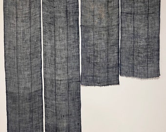 4 Lengths, Old Japanese Kaya, Indigo Hemp & Cotton Mix Mosquito Netting  fabric-2821