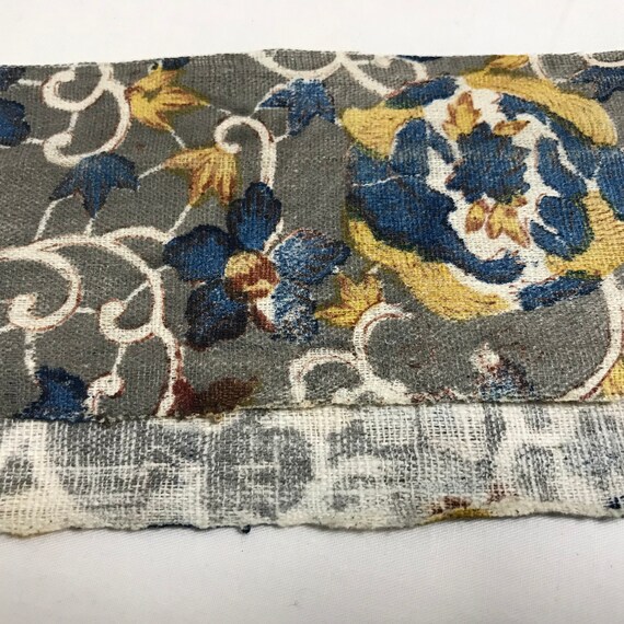 Sale Rare Antique Japanese Long Cotton Sarasa Textile Narrow Strip Fabric 2391 - 