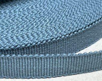 Up To 50% OFF SALE.... Japanese Sanada-Himo Solid Blue Gray Flat Cord 12mm Wide, Sold By Meter / Yard, Sanada-219