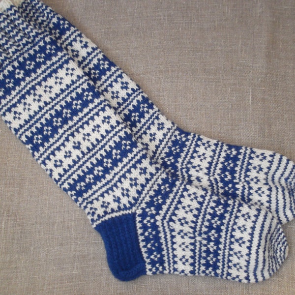 Hand knitted long and very warm wool socks