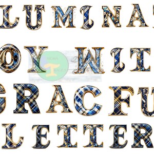Imágenes prediseñadas de letras a cuadros azules elegantes, arte digital del alfabeto, imágenes prediseñadas del alfabeto de 300 dpi, imágenes prediseñadas tipográficas de arte de letras elegantes, imágenes prediseñadas digitales