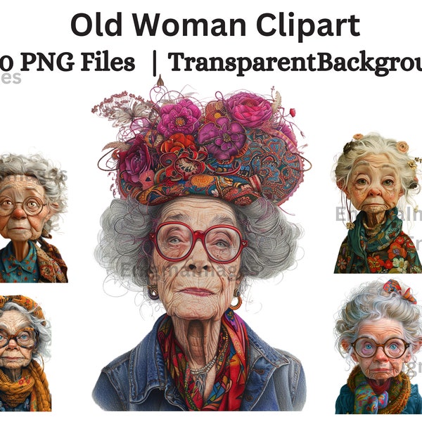 Old woman clipart, Elderly Woman, Funny Old Lady, Elderly People, Grandma, Junk Journal Woman, Fussy Cut Printables, Elderly Woman