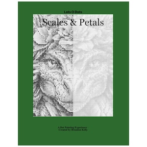 Scales & Petals Dot Painting Patterns PDF | 12 Printable Dot Art Pages | Relaxing Coloring Pages for Adults | Instant Download image 1