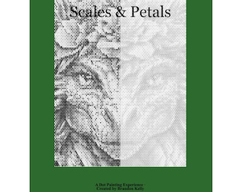 Patrones de pintura de puntos de escamas y pétalos en PDF / 12 páginas de arte de puntos imprimibles / Páginas para colorear relajantes para adultos / Descarga instantánea