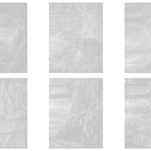 May include: A set of six light gray rectangular panels featuring embossed illustrations of forest scenes, including deer, trees, and foliage. Each panel displays a different section of a woodland landscape with textured details and subtle depth.