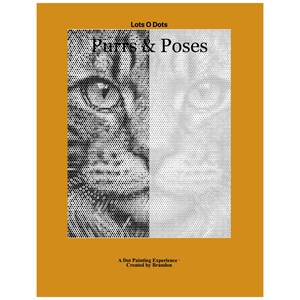 ゴロゴロとポーズのドットペイントパターン（PDF）｜印刷可能なドットアートページ12枚｜大人のためのリラックスできる塗り絵｜即時ダウンロード 画像 1