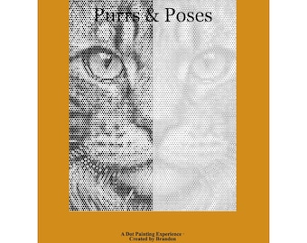 Motifs de coloriage pointilliste « Ronronnements et poses » (PDF) | 12 pages de coloriage pointilliste à imprimer | Coloriages relaxants pour adultes | Téléchargement instantané