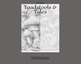 Wzory do malowania kropek „Toadstools & Tales” w formacie PDF | 12 stron do druku z kropkami | Relaksujące kolorowanki dla dorosłych | Pobierz natychmiast