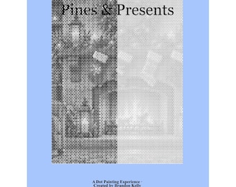 Pines and Presents Dot Painting Patterns PDF | 12 Printable Dot Art Pages | Relaxing Coloring Pages for Adults | Instant Download