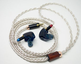 PLUSSOUND X8 Series Custom Cable for IEMs and Headphones - 2-Pin, MMCX, FitEar, Audeze, Sennheiser, HiFiMan, Oppo, Focal, and more