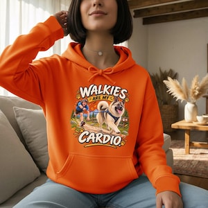 Walkies Are My Cardio Hoodie, Funny Dog Walking Sweatshirt, Dog Lover Gift, Unisex Hoodie
