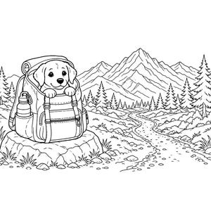 Waggy Tail Cuddles / Libro para colorear de perros y cachorros para niños y adultos, llamativo y fácil, PDF imprimible, descarga instantánea imagen 7