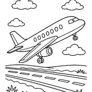 54 Airplane Coloring Pages for Kids | Up, Up and Away!, Jets, Helicopters, Hot Air Balloons, Printable PDF, Instant Download image 4