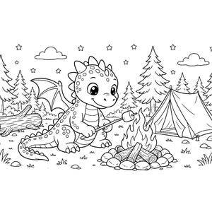 Pequeños Amigos Ember / Libro para colorear de dragones adorables para niños y adultos, dragones bebés tiernos, llamativos y fáciles de dibujar, PDF imprimible, descarga instantánea imagen 3