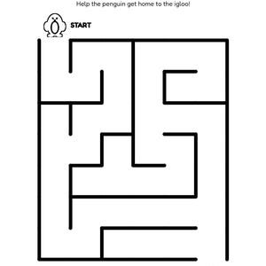 Penguin Activity Book Printable, 54 Designs | Winter Snow Coloring Pages and Activities for Kids & Adults, Ages 3-7, Printable PDF image 3