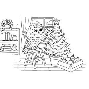 Twinkle Toasty Christmas: Christmas Coloring Book Printable PDF, Holiday Coloring Pages for Kids & Adults, Santa, Instant Download image 11
