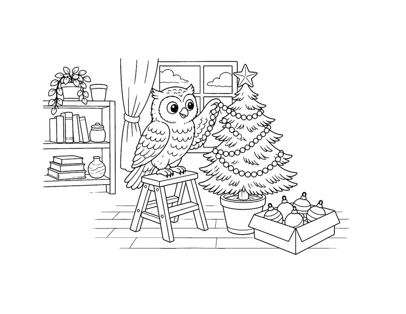 Twinkle Toasty Christmas: Christmas Coloring Book Printable PDF, Holiday Coloring Pages for Kids & Adults, Santa, Instant Download image 11