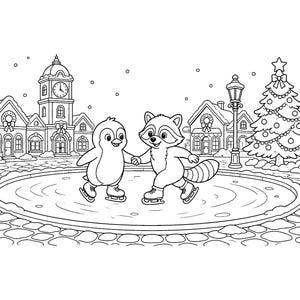 Twinkle Toasty Christmas: Christmas Coloring Book Printable PDF, Holiday Coloring Pages for Kids & Adults, Santa, Instant Download image 4