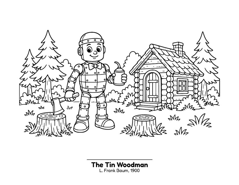 Clásicos acogedores de Storybook Attic / Libro para colorear de cuentos de hadas acogedores para niños y adultos, escenas de cuentos sencillas y llamativas, PDF imprimible imagen 3