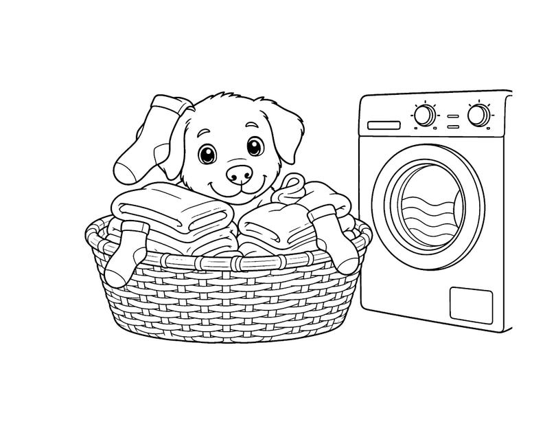 Waggy Tail Cuddles / Libro para colorear de perros y cachorros para niños y adultos, llamativo y fácil, PDF imprimible, descarga instantánea imagen 6