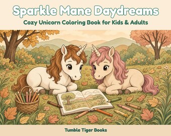 Unicorn Coloring Pages Printable, Sparkle Mane Daydreams Magical Rainbow for Kids & Adults, Printable PDF