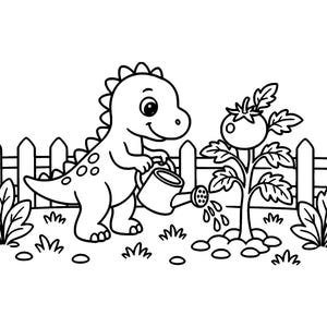 Dino Cozy Days: Dinosaur Coloring Book Printable PDF, Bold Easy Cute Dino Coloring Pages for Kids & Adults, Instant Download image 3