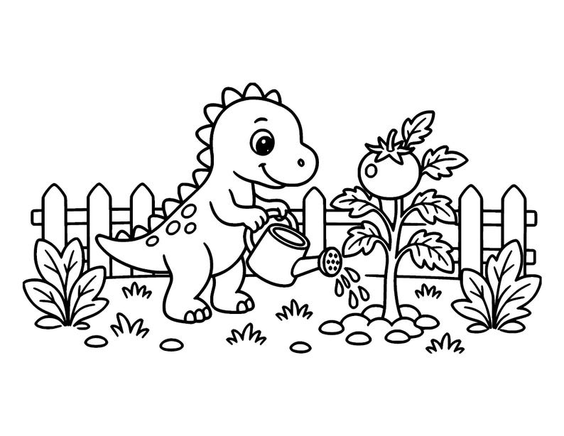 Dino Cozy Days: Dinosaur Coloring Book Printable PDF, Bold Easy Cute Dino Coloring Pages for Kids & Adults, Instant Download image 3