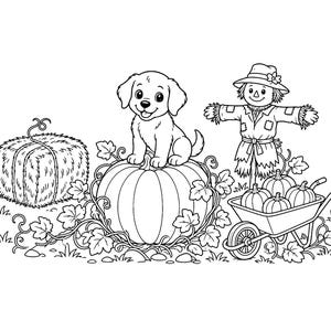 Waggy Tail Cuddles / Libro para colorear de perros y cachorros para niños y adultos, llamativo y fácil, PDF imprimible, descarga instantánea imagen 8