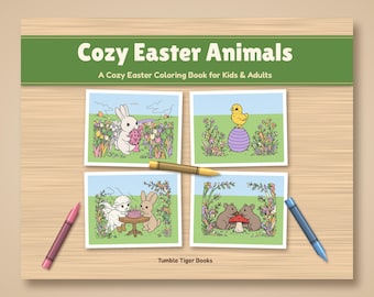 Disegni di Pasqua da colorare stampabili, simpatici animali pasquali come coniglietto, pulcino e agnello per bambini e adulti, in formato PDF stampabile.