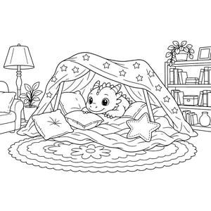 Pequeños Amigos Ember / Libro para colorear de dragones adorables para niños y adultos, dragones bebés tiernos, llamativos y fáciles de dibujar, PDF imprimible, descarga instantánea imagen 7