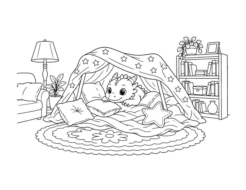 Pequeños Amigos Ember / Libro para colorear de dragones adorables para niños y adultos, dragones bebés tiernos, llamativos y fáciles de dibujar, PDF imprimible, descarga instantánea imagen 7