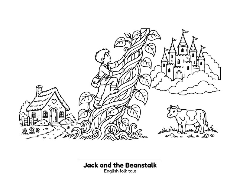 Clásicos acogedores de Storybook Attic / Libro para colorear de cuentos de hadas acogedores para niños y adultos, escenas de cuentos sencillas y llamativas, PDF imprimible imagen 9