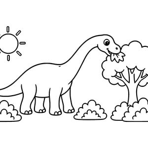 Dino Cozy Days: Dinosaur Coloring Book Printable PDF, Bold Easy Cute Dino Coloring Pages for Kids & Adults, Instant Download image 10