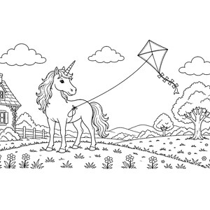 Glitzernde Einhorn-Träume: Einhorn-Malbuch zum Ausdrucken (PDF), Magische Regenbogen-Einhorn-Malvorlagen für Kinder und Erwachsene, Sofort-Download Bild 5