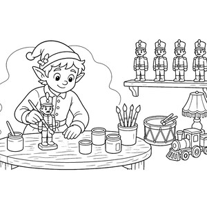 Twinkle Toasty Christmas: Christmas Coloring Book Printable PDF, Holiday Coloring Pages for Kids & Adults, Santa, Instant Download image 9