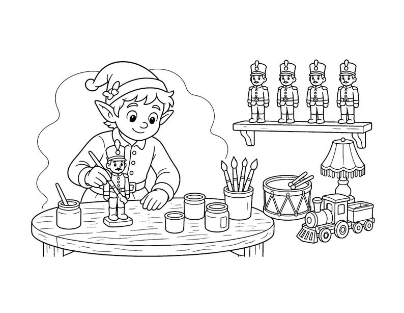 Twinkle Toasty Christmas: Christmas Coloring Book Printable PDF, Holiday Coloring Pages for Kids & Adults, Santa, Instant Download image 9