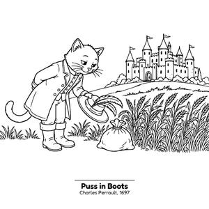 Clásicos acogedores de Storybook Attic / Libro para colorear de cuentos de hadas acogedores para niños y adultos, escenas de cuentos sencillas y llamativas, PDF imprimible imagen 8