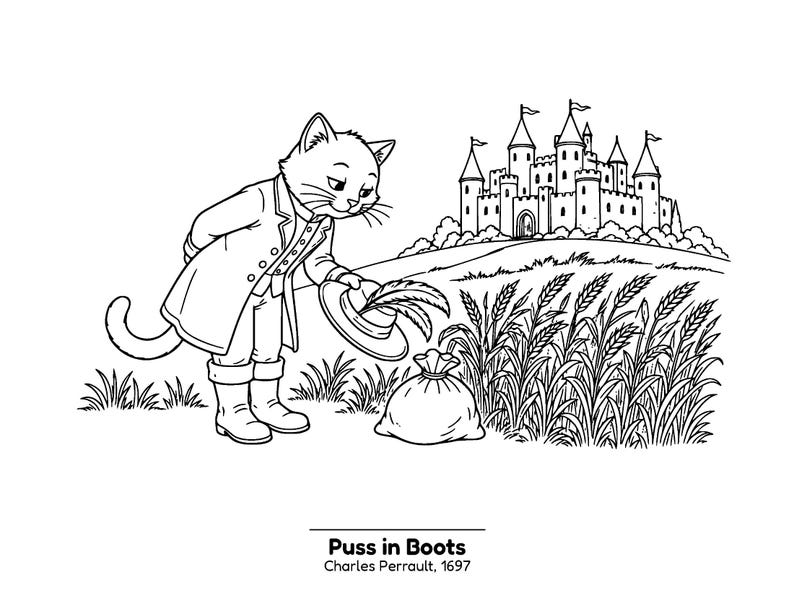 Clásicos acogedores de Storybook Attic / Libro para colorear de cuentos de hadas acogedores para niños y adultos, escenas de cuentos sencillas y llamativas, PDF imprimible imagen 8