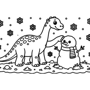 Dino Cozy Days: Dinosaur Coloring Book Printable PDF, Bold Easy Cute Dino Coloring Pages for Kids & Adults, Instant Download image 7