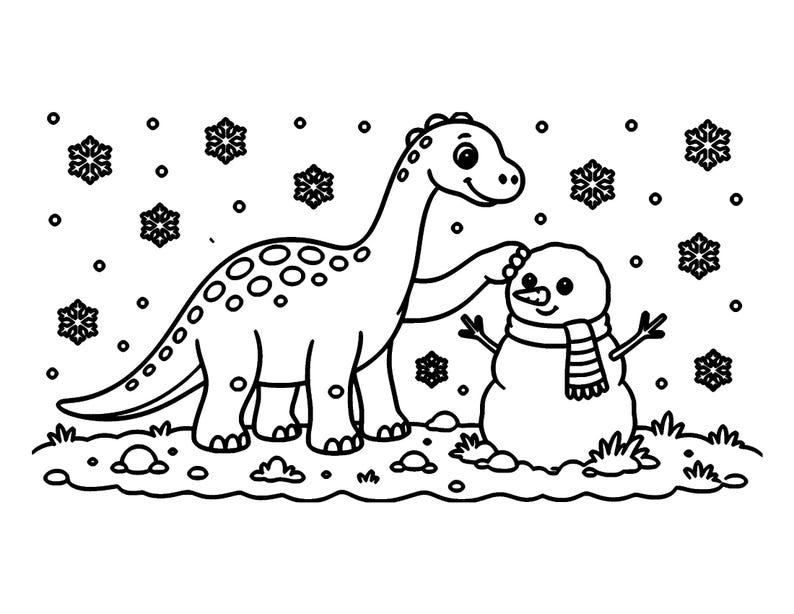 Dino Cozy Days: Dinosaur Coloring Book Printable PDF, Bold Easy Cute Dino Coloring Pages for Kids & Adults, Instant Download image 7