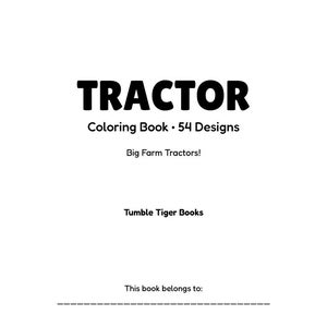 Desenhos de tratores para colorir para crianças de 4 a 8 anos, livro de colorir de tratores agrícolas, 54 folhas para colorir imprimíveis com animais da fazenda, PDF para download instantâneo imagem 2