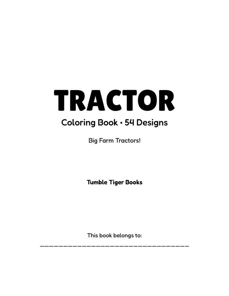 Desenhos de tratores para colorir para crianças de 4 a 8 anos, livro de colorir de tratores agrícolas, 54 folhas para colorir imprimíveis com animais da fazenda, PDF para download instantâneo imagem 2
