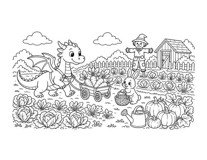 Pequeños Amigos Ember / Libro para colorear de dragones adorables para niños y adultos, dragones bebés tiernos, llamativos y fáciles de dibujar, PDF imprimible, descarga instantánea imagen 9