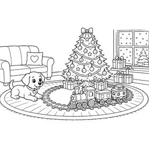 Twinkle Toasty Christmas: Christmas Coloring Book Printable PDF, Holiday Coloring Pages for Kids & Adults, Santa, Instant Download image 6