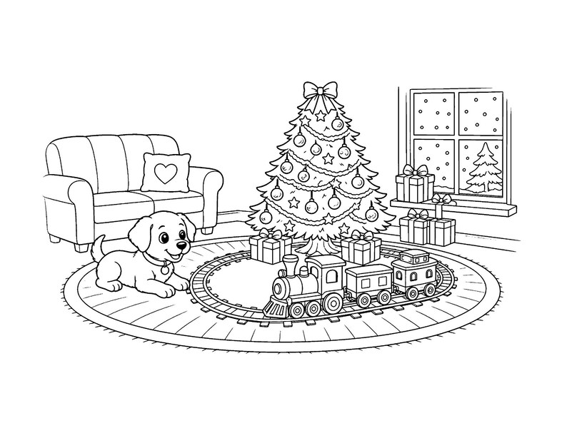 Twinkle Toasty Christmas: Christmas Coloring Book Printable PDF, Holiday Coloring Pages for Kids & Adults, Santa, Instant Download image 6