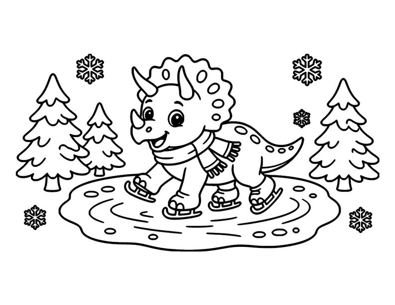 Dino Cozy Days: Dinosaur Coloring Book Printable PDF, Bold Easy Cute Dino Coloring Pages for Kids & Adults, Instant Download image 2
