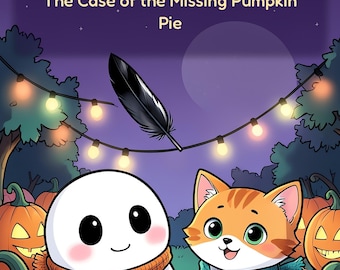 Boo e Pip: Il caso della torta di zucca scomparsa, fumetto di Halloween stampabile in PDF, storia accogliente di fantasmi e gatti per bambini e adulti, download